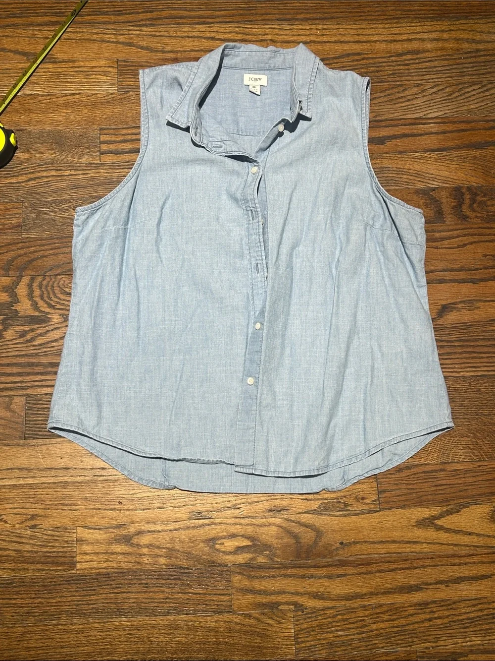 J. Crew Sleeveless Chambray Button-Down Top - Light Blue